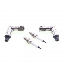 2x Zündkerze + Zündkerzenstecker für GY6 Chinaroller Baotian Benzhou REX RS 4T 