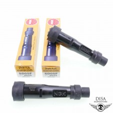 2x Zündkerzenstecker gerade NGK SD05F schwarz entstört für Honda CB 750 KTM 