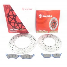 Brembo Bremsscheiben + Bremsbeläge vorne + hinten für Honda NX 650 RD08 07BB0306, 07BB02TT, 68B407A5, 68B40748 