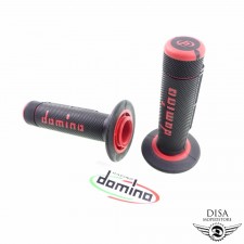 Domino Griffgummi Satz Rot Schwarz Enduro Cross Motorrad Griffe Gummi Set 