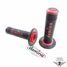 Domino Griffgummi Satz Rot Schwarz Enduro Cross Motorrad Lenker Gummi Set 