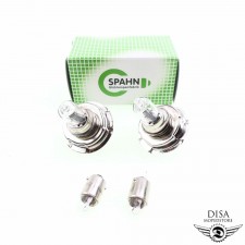 Halogen Scheinwerfer Birne 2x + Rücklicht Birne 2x Set für Hercules Prima 