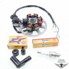 Lichtmaschine + Zündkerze + Stecker für Yamaha Aerox und MBK Nitro 