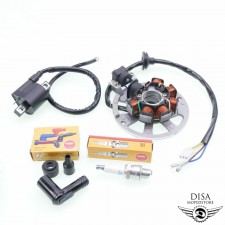 Lichtmaschine + Zündspule + Kerze + Stecker für Yamaha Aerox und MBK Nitro 