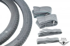 Reifen Set 2 1/4 x 19 mit Schlauch 2,25x19 passend für, Zündapp Bergsteiger 